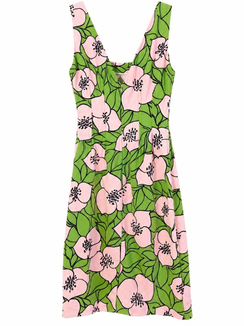 Dolce & Gabbana Pink Green Floral Boned Corset Dress IT 44 Sleeveless Italy